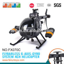 Большой вертолет! 2.4g 4ch бесфлайбарной системы fx070c rc вертолет с гироскопом для продажи сертификат CE/ROHS/FCC/ASTM